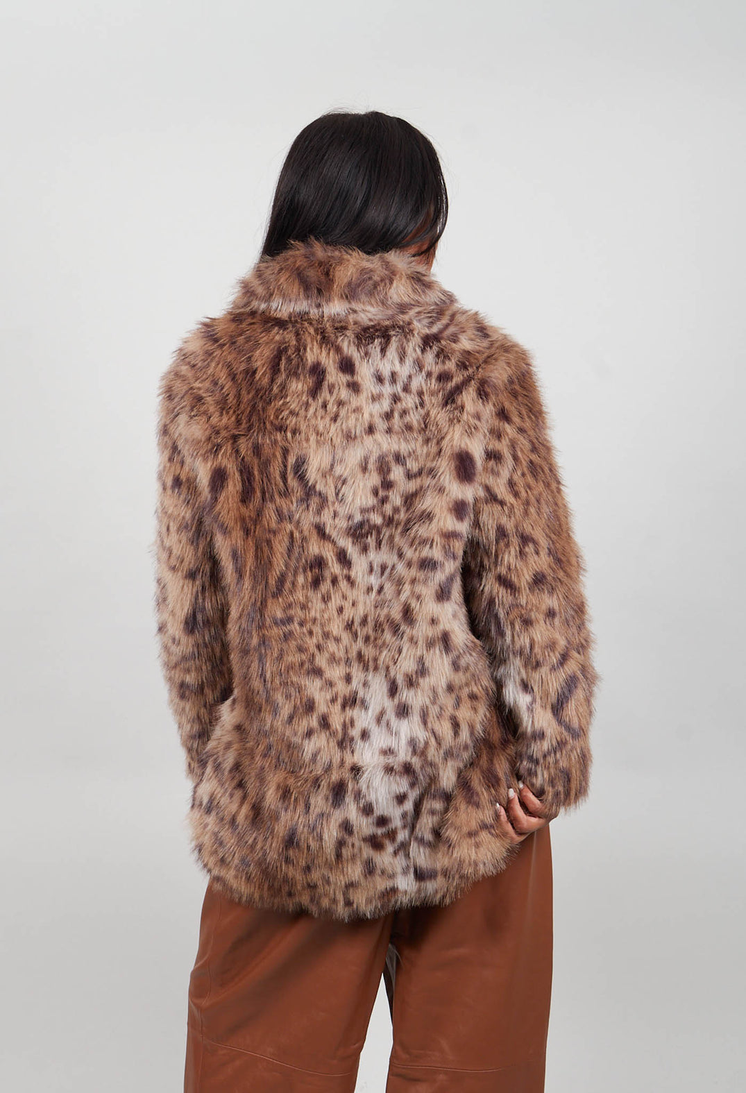 Micheal Faux Fur Coat in Lince