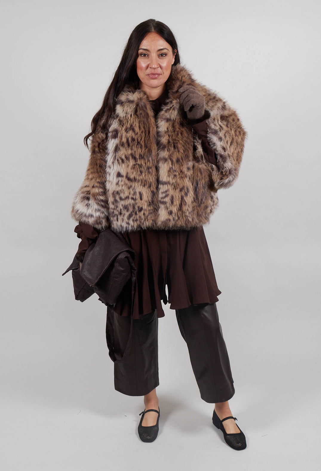 Marcel Faux Fur Coat in Lince