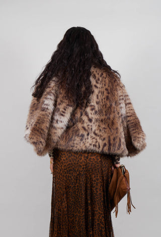 Marcel Faux Fur Coat in Lince