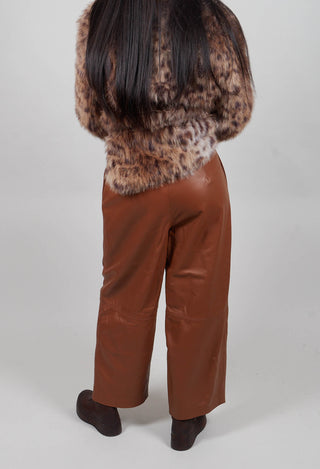 Maxim Leather Trousers in Natural Mahogany