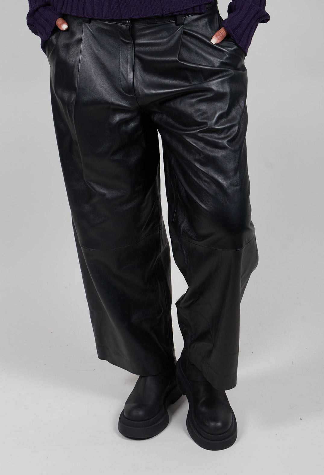 Maxim Leather Trousers in Black