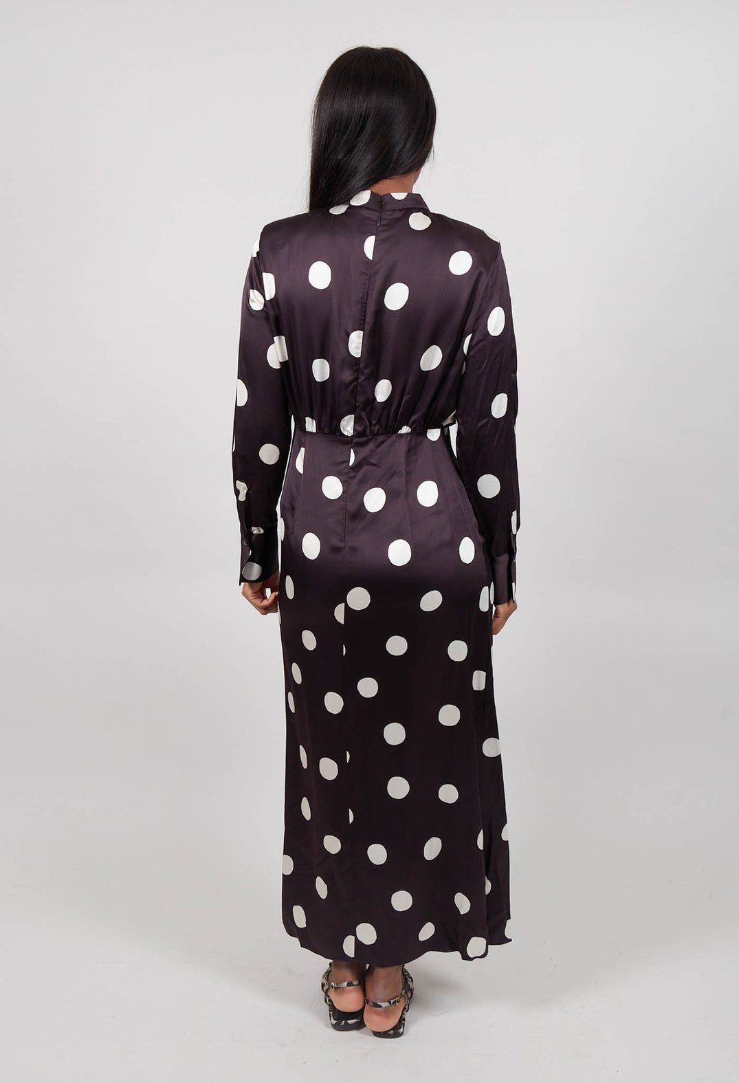 Loren Dress in Pois Grande Espresso