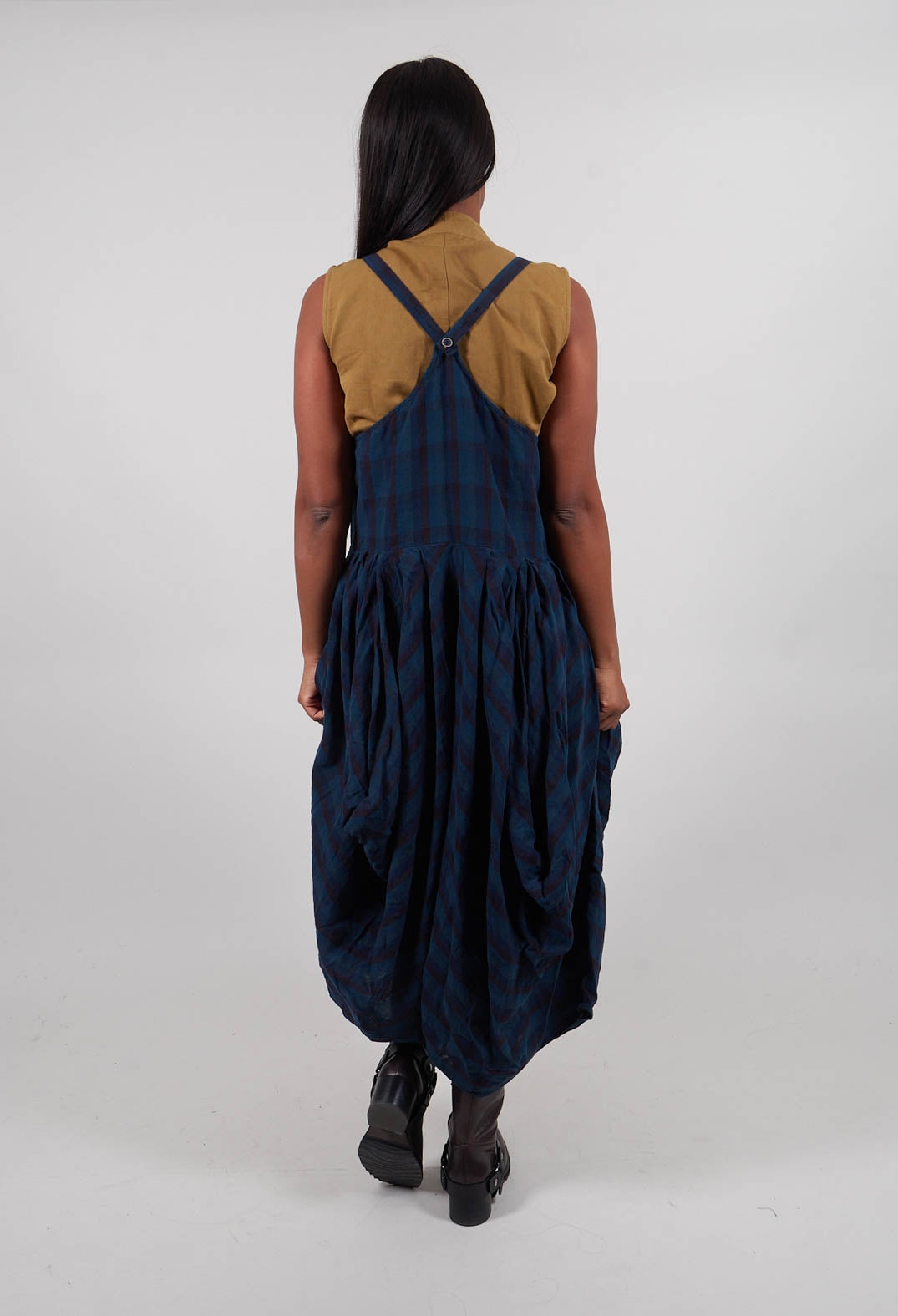 Kyra Jumpsuit in Blue Checked