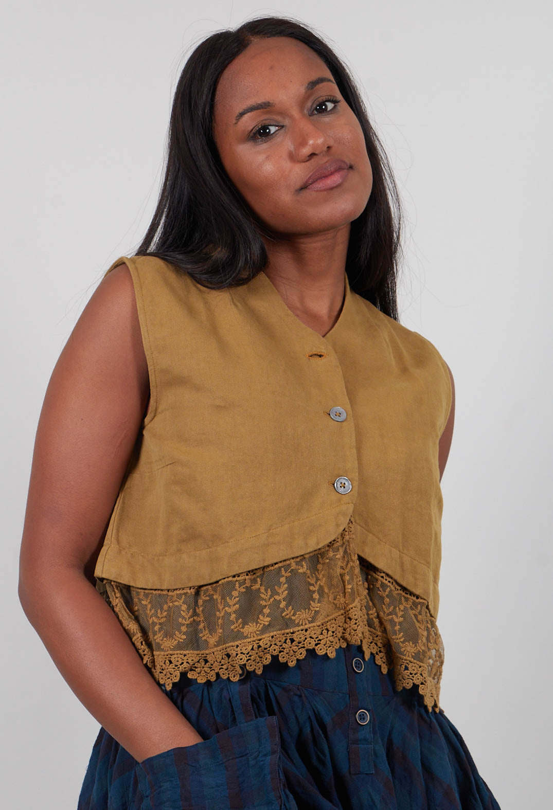 Olivia Waistcoat in Butternut