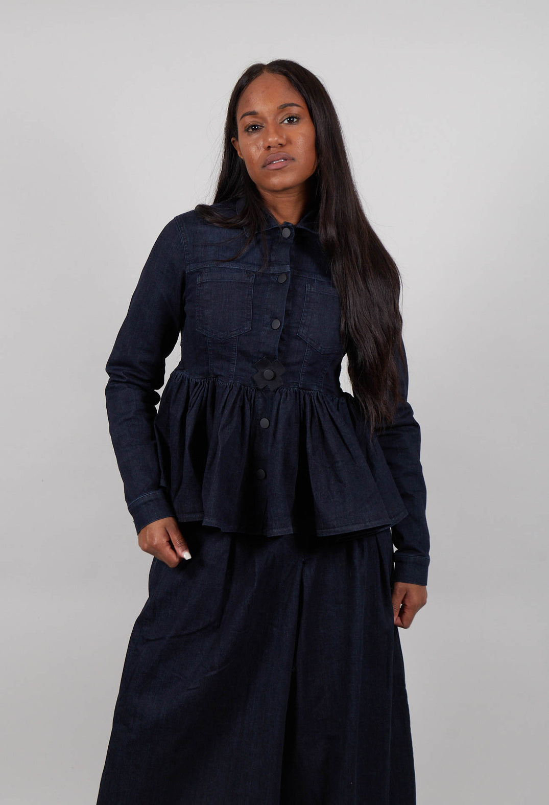 The Circle Denim Jacket in Dark Blue