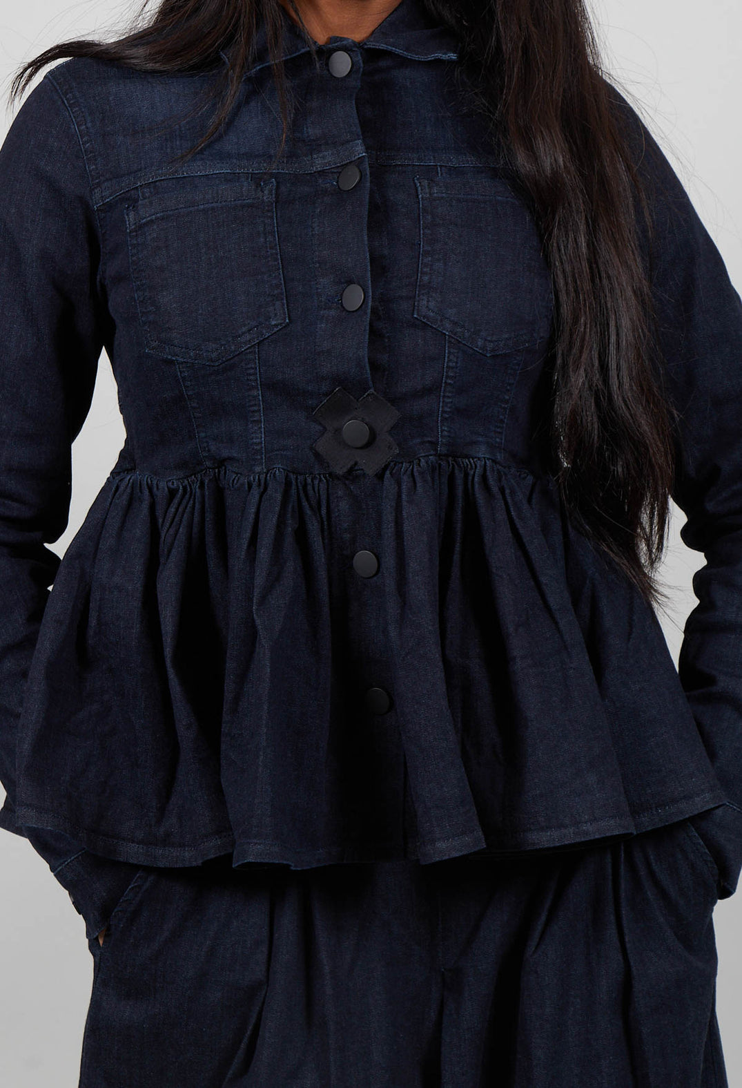 The Circle Denim Jacket in Dark Blue