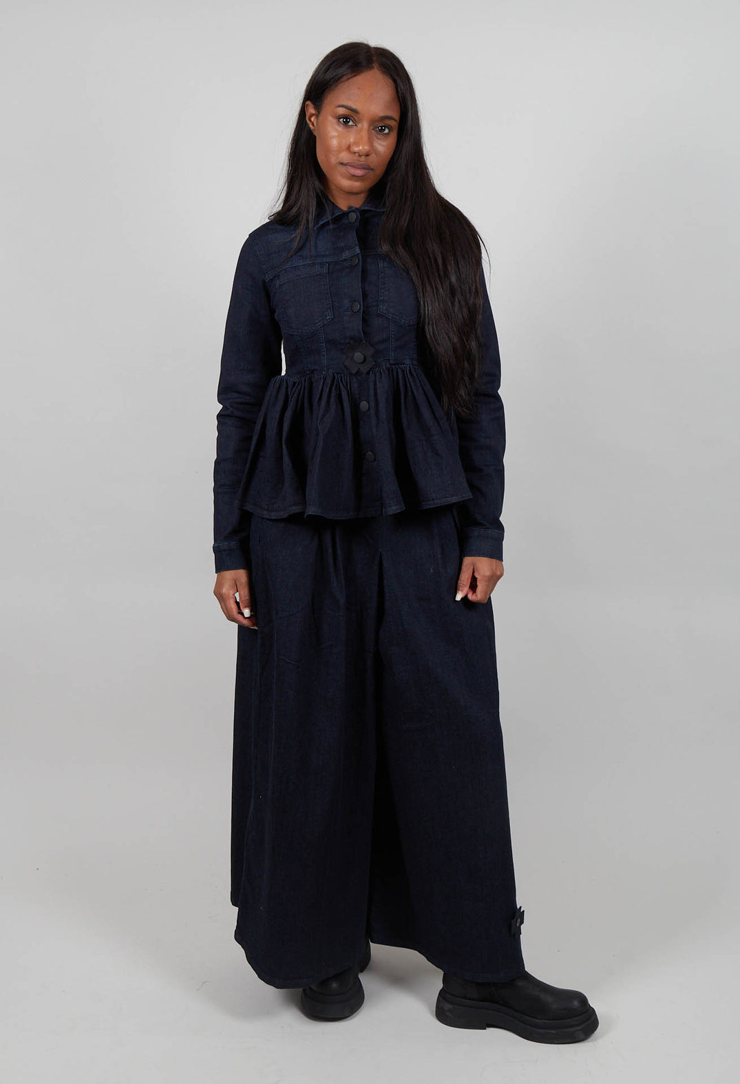 The Circle Denim Jacket in Dark Blue