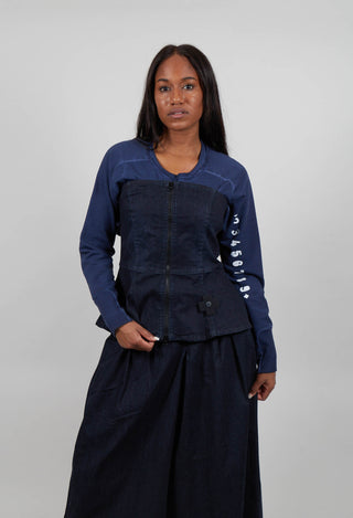 Blue Shape Denim Corset in Dark Blue