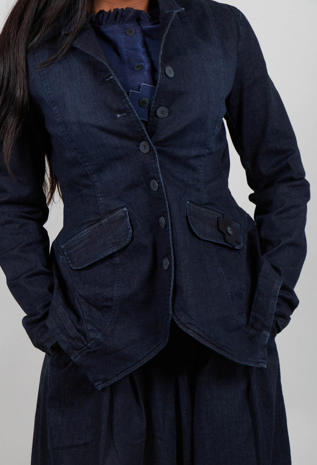 Blue Edge Denim Jacket in Dark Blue
