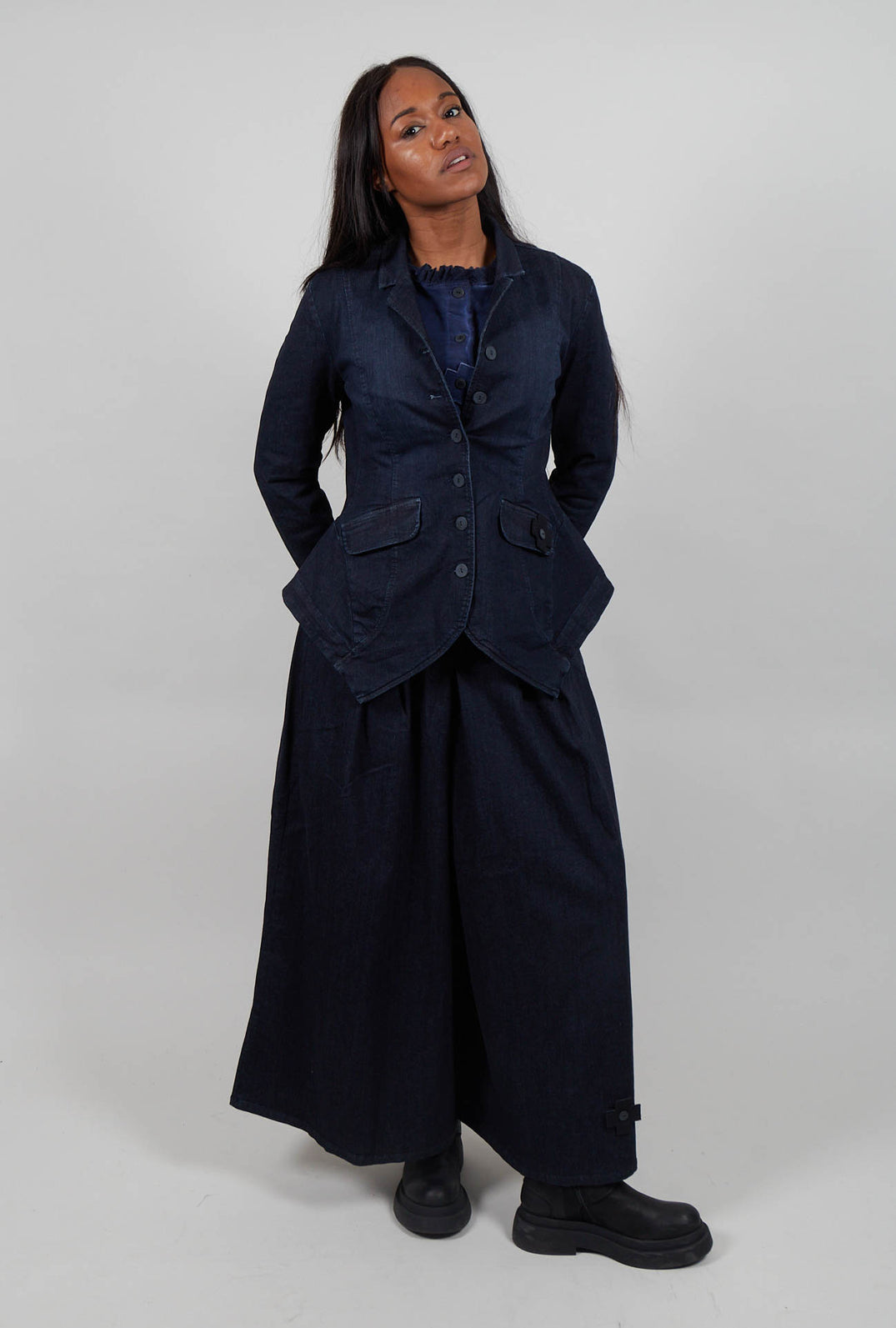Blue Edge Denim Jacket in Dark Blue