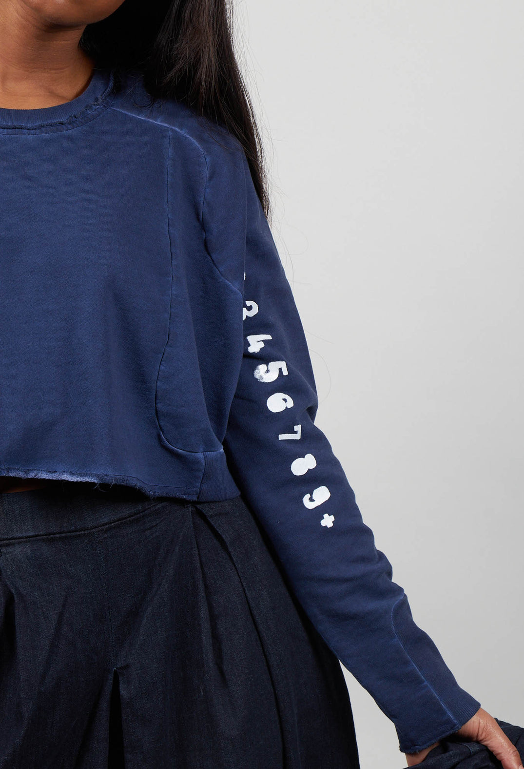 Short Short Sweatshirtshirt in Ocean Print