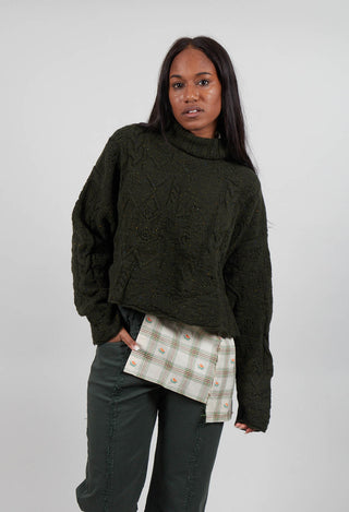 Cropped High Neck Jumper in Forest