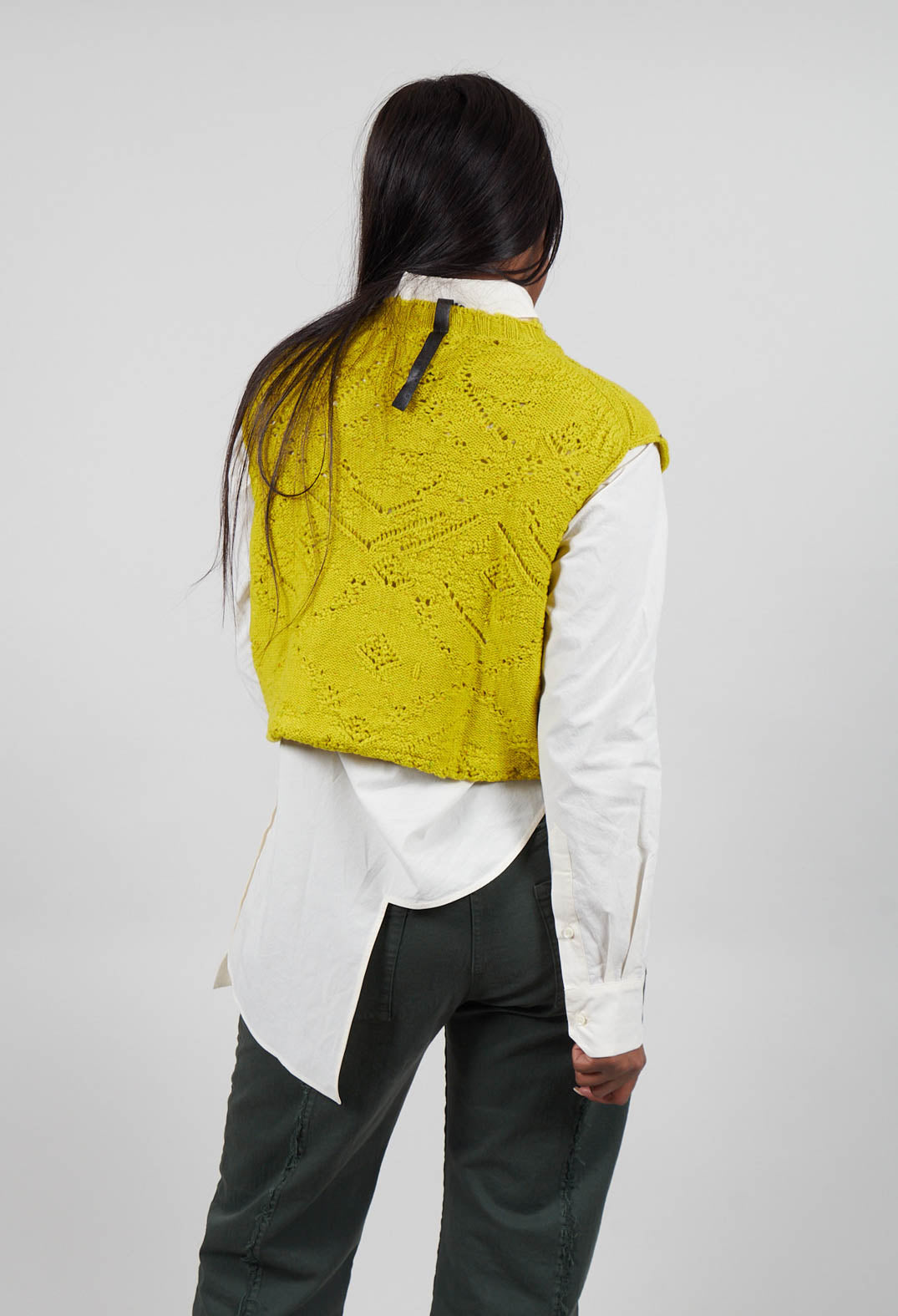 Sleeveless Knitted Vest in Mustard