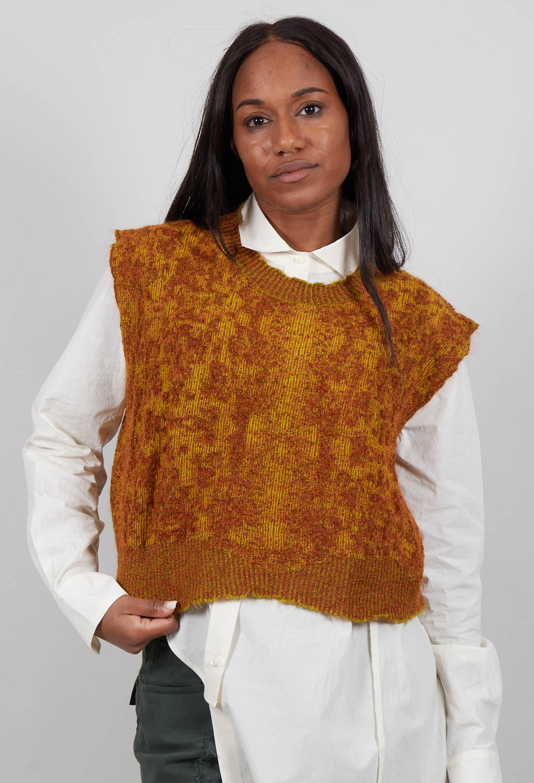Top with Raw Edge in Pumpkin