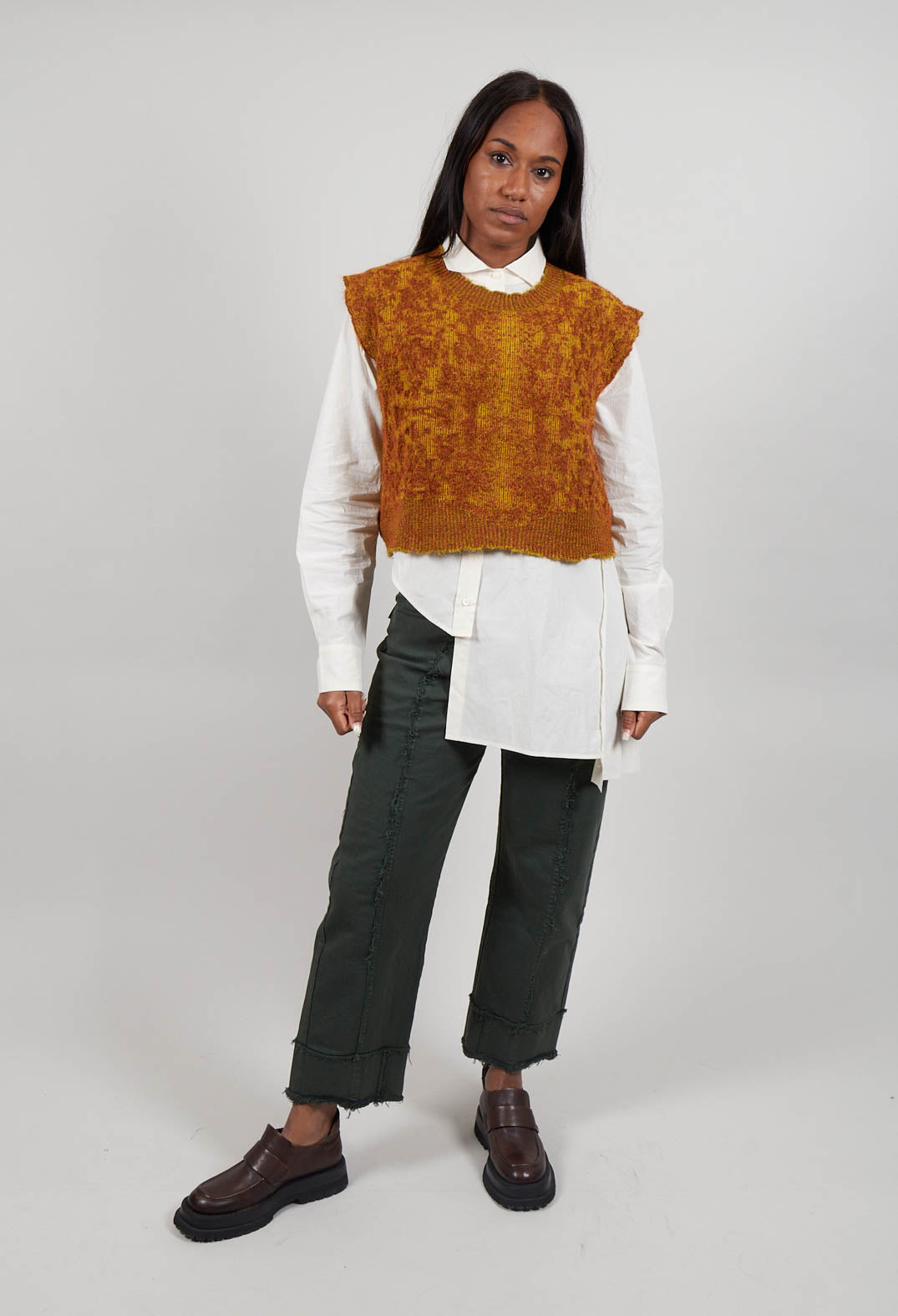 Top with Raw Edge in Pumpkin