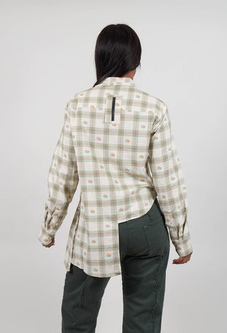 Asymetric Hem Shirt in Floral Plaid