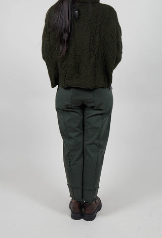 Straight Leg Denim Trousers in Forest