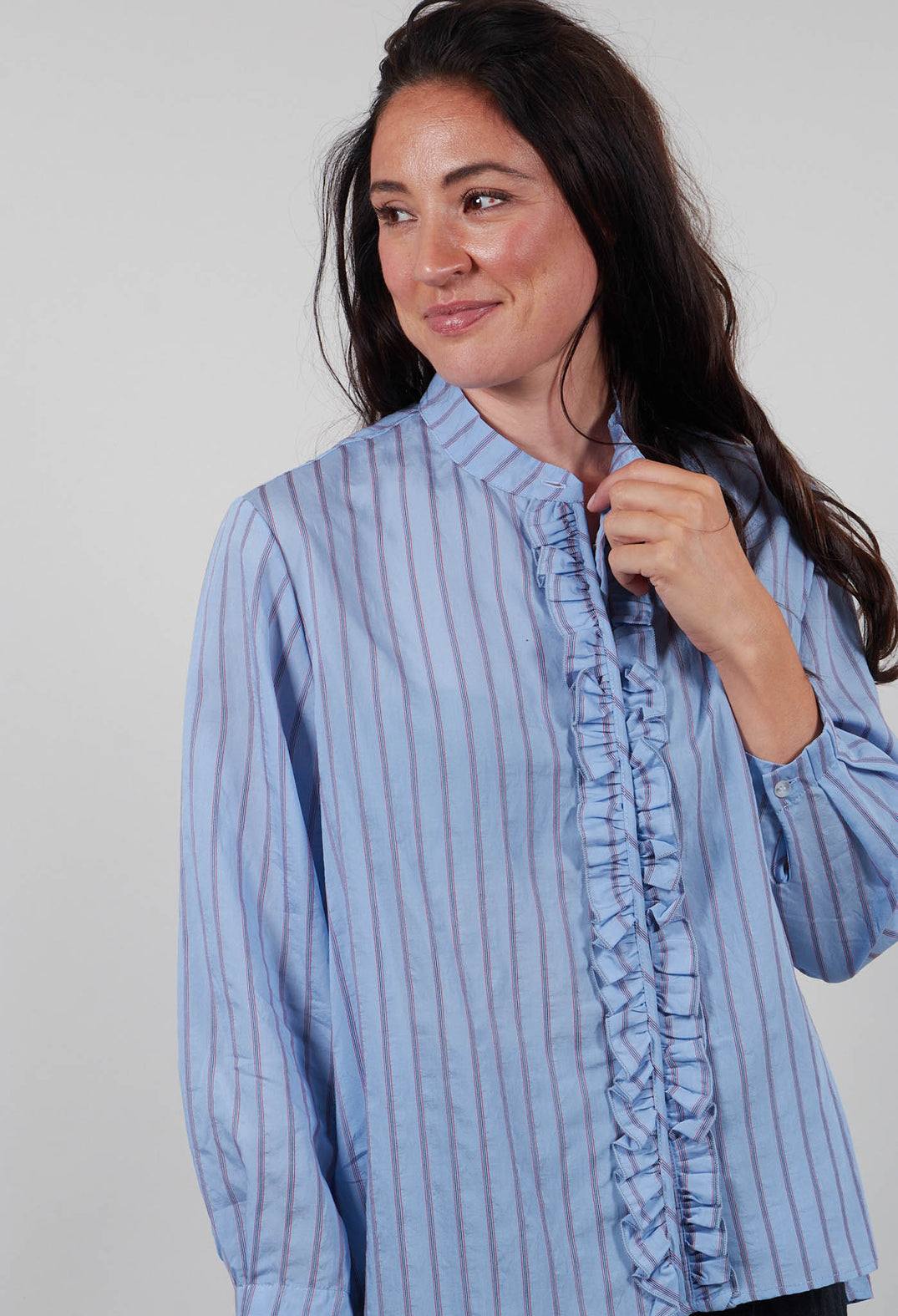 Amelia L Shirt in Azzurro Stripe