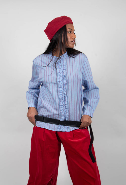 Amelia L Shirt in Azzurro Stripe