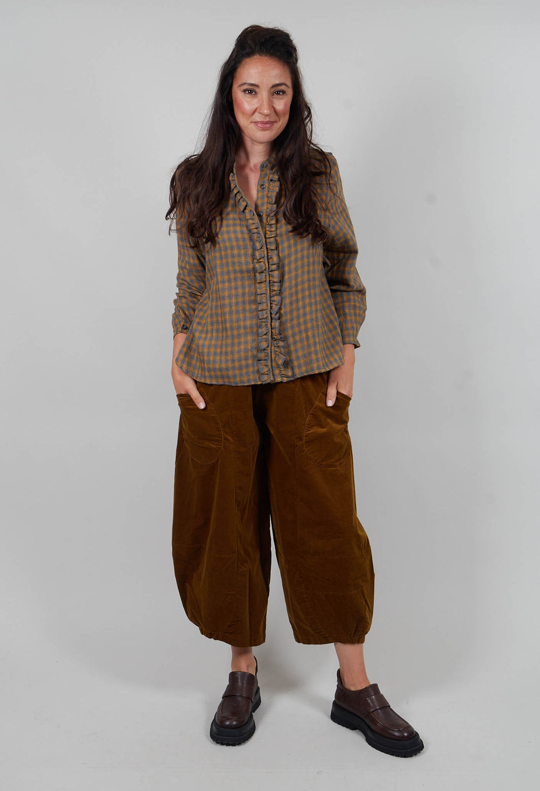 Amelia S Shirt in Caramello Check