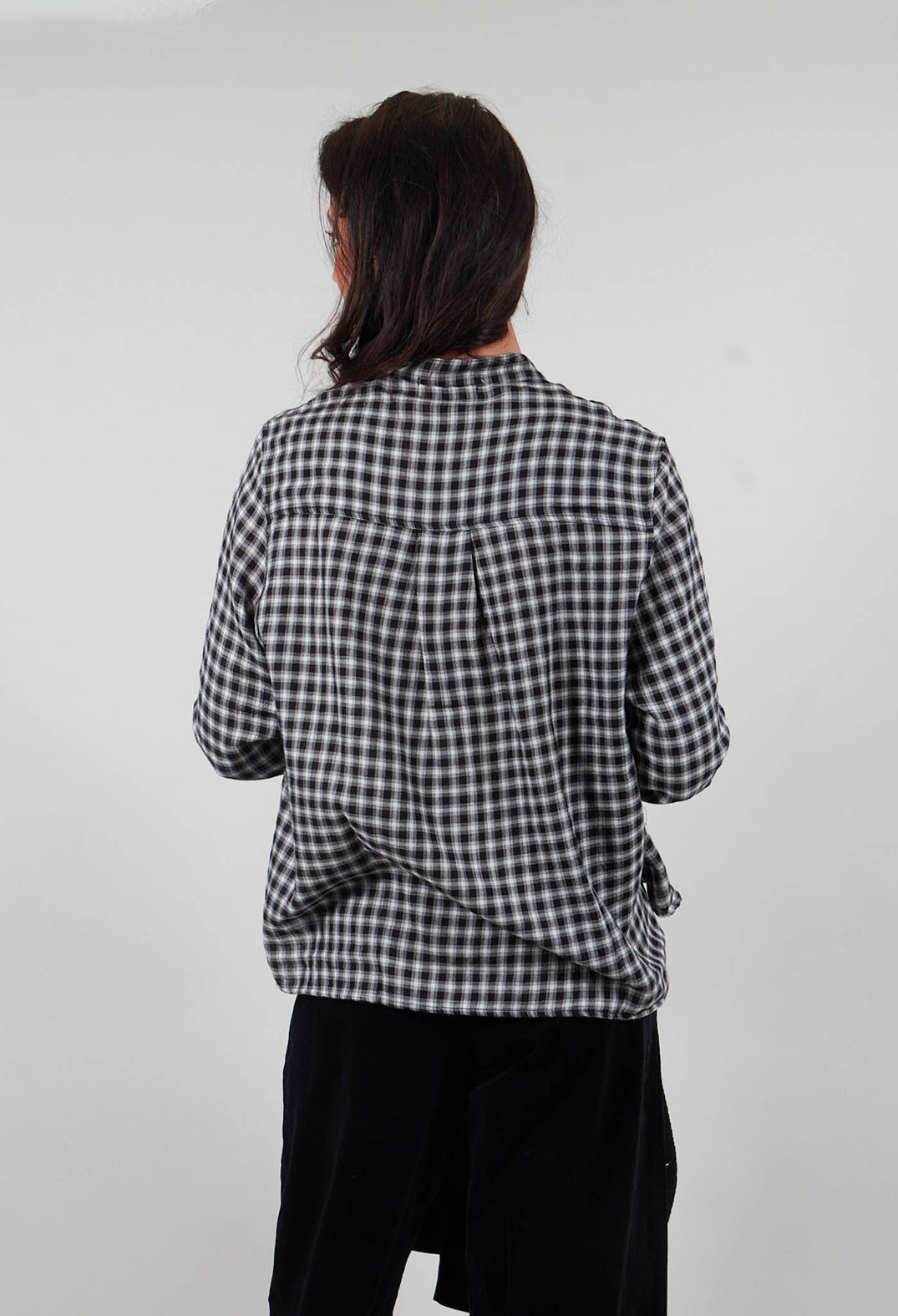 Amelia S Shirt in Nero Check