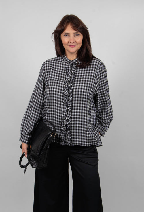 Amelia S Shirt in Nero Check