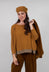 Bamboo Jumper with Check Trim in Caramello
