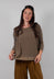 Bamboo Jumper with Check Trim in Grigio Stripe