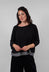 Bamboo Jumper with Check Trim in Nero