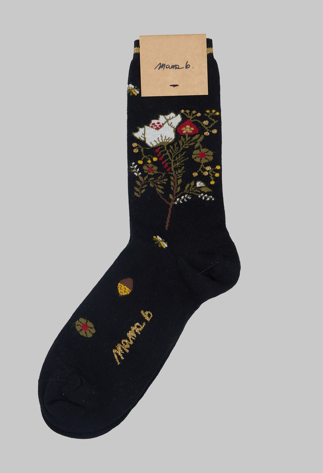 Basso F Flower Socks in Nero