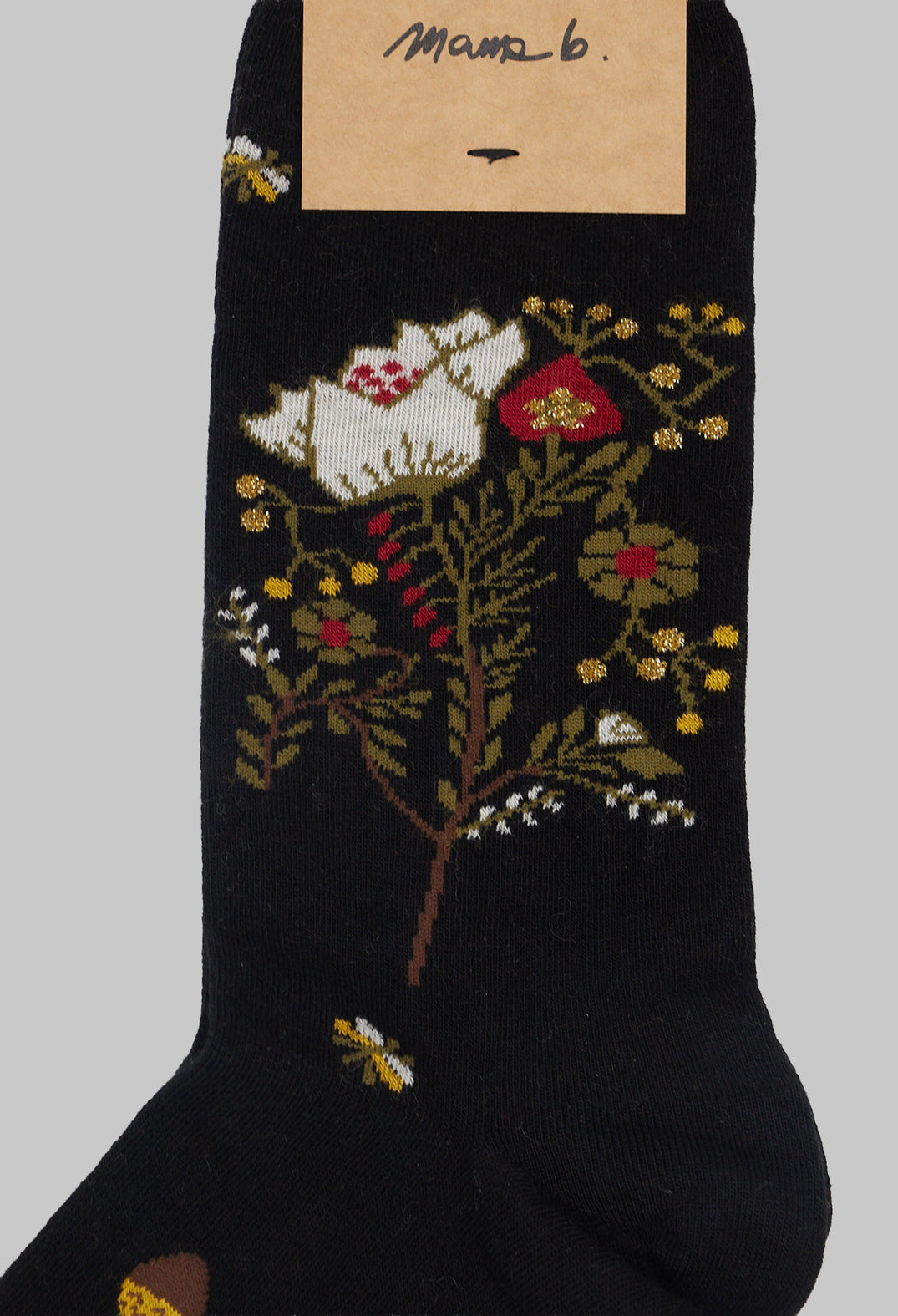 Basso F Flower Socks in Nero