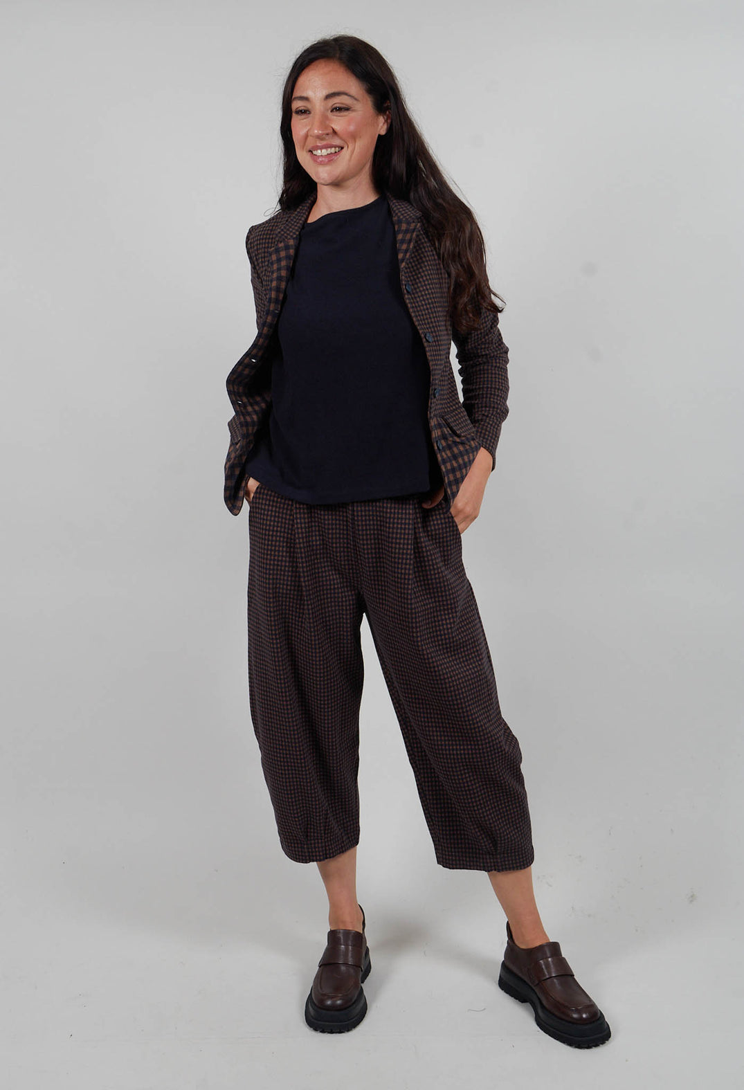 Bianco JQ Trousers in Notte Small Check