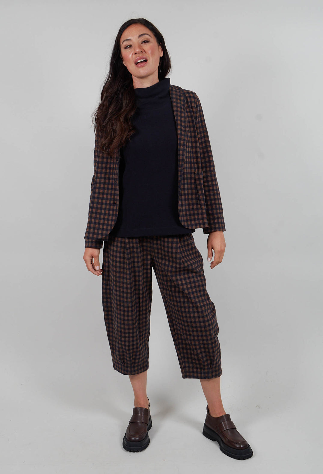 Bianco JQ Trousers in Notte Large Check