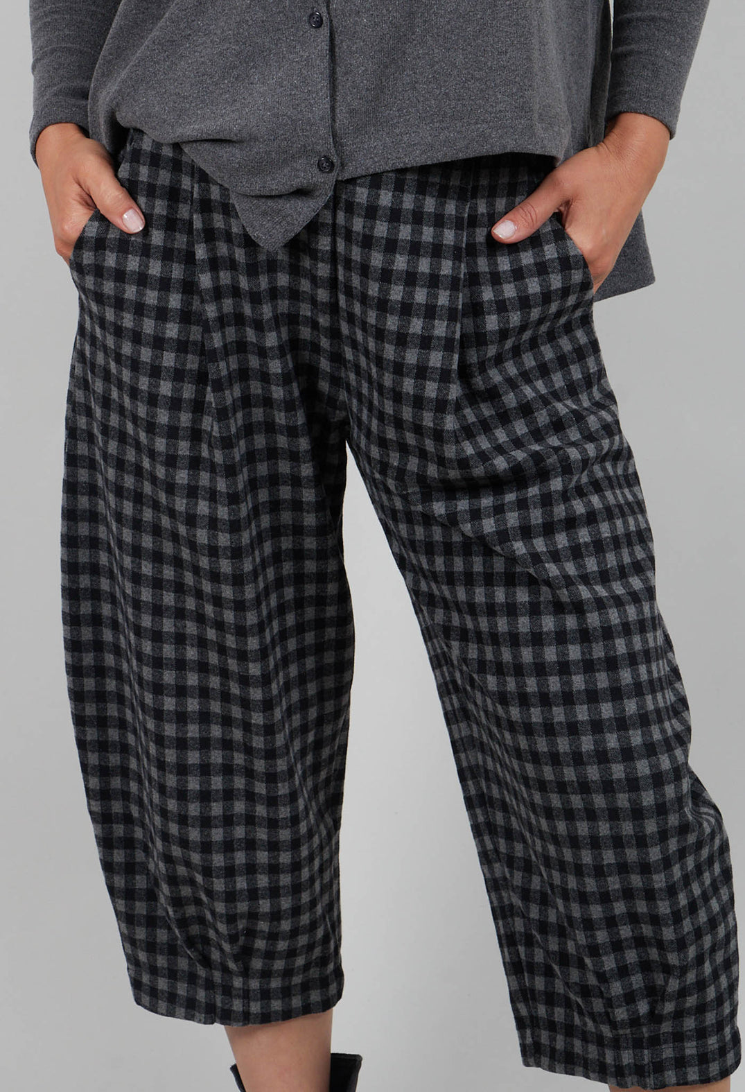 Bianco JQ Trousers in Grigio Large Check