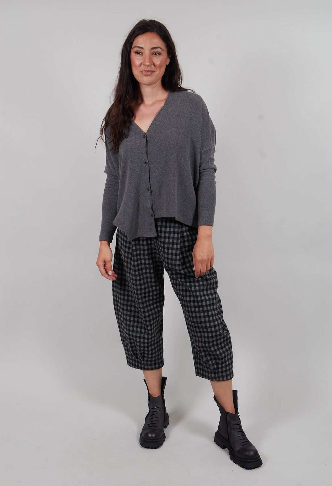 Bianco JQ Trousers in Grigio Large Check