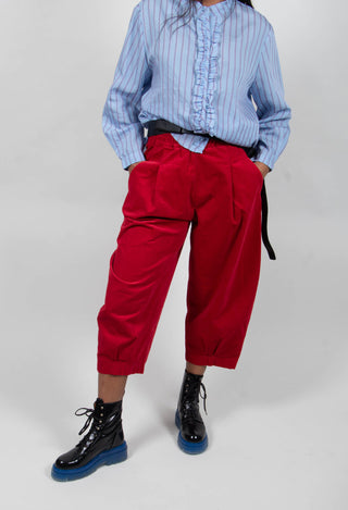 Bianco V Trousers in Rosso