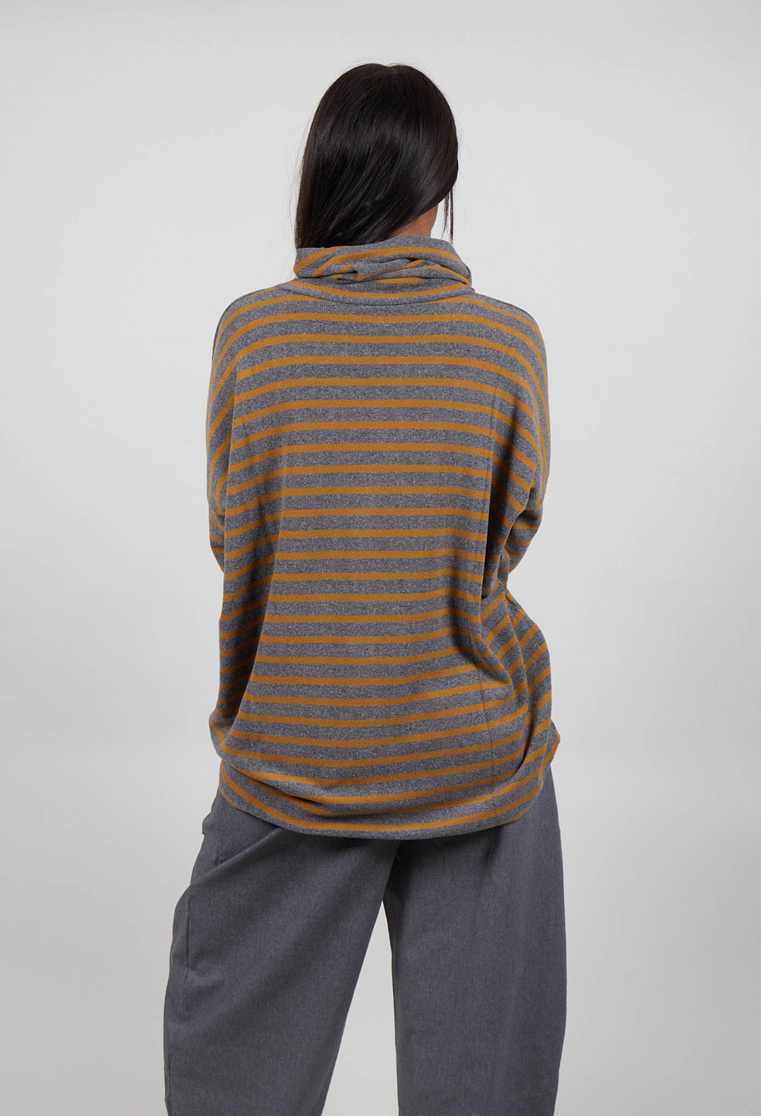 Bill Riga Jumper in Grigio Wide Stripe