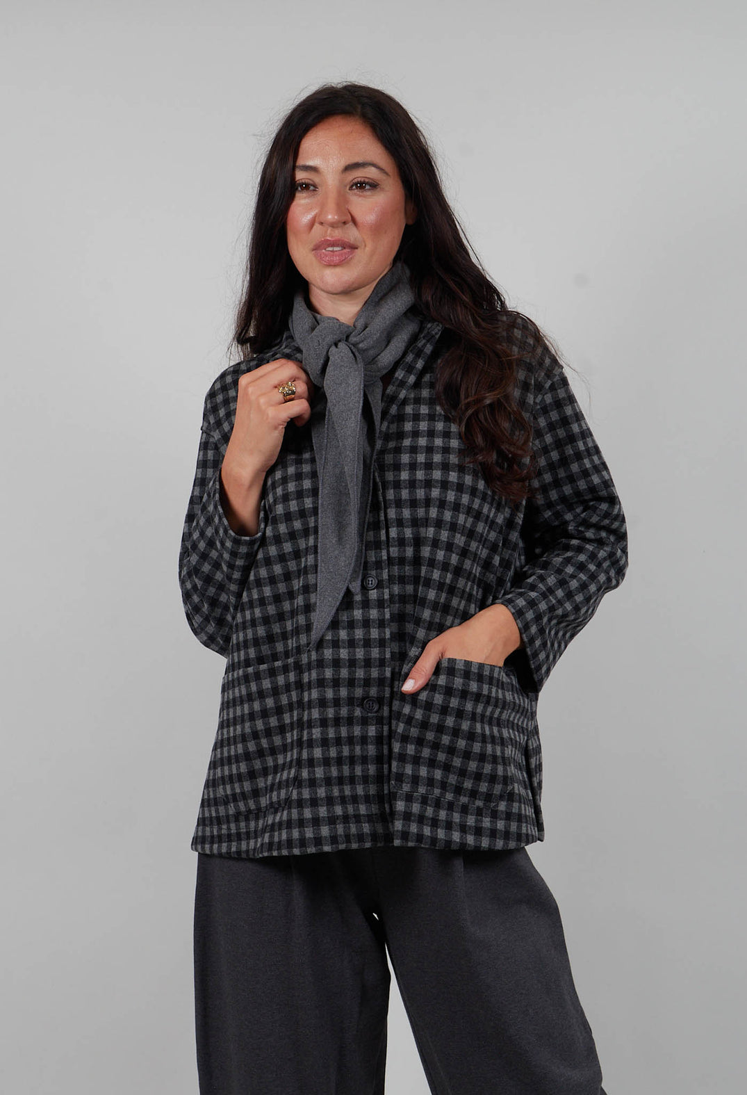 Cereale JQ Jacket in Grigio Large Check