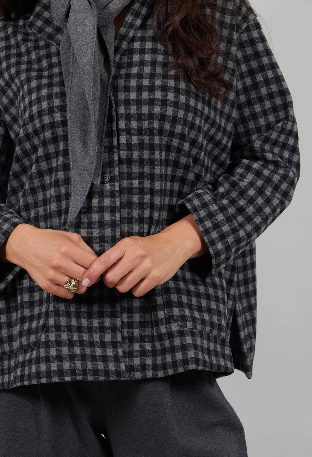 Cereale JQ Jacket in Grigio Large Check