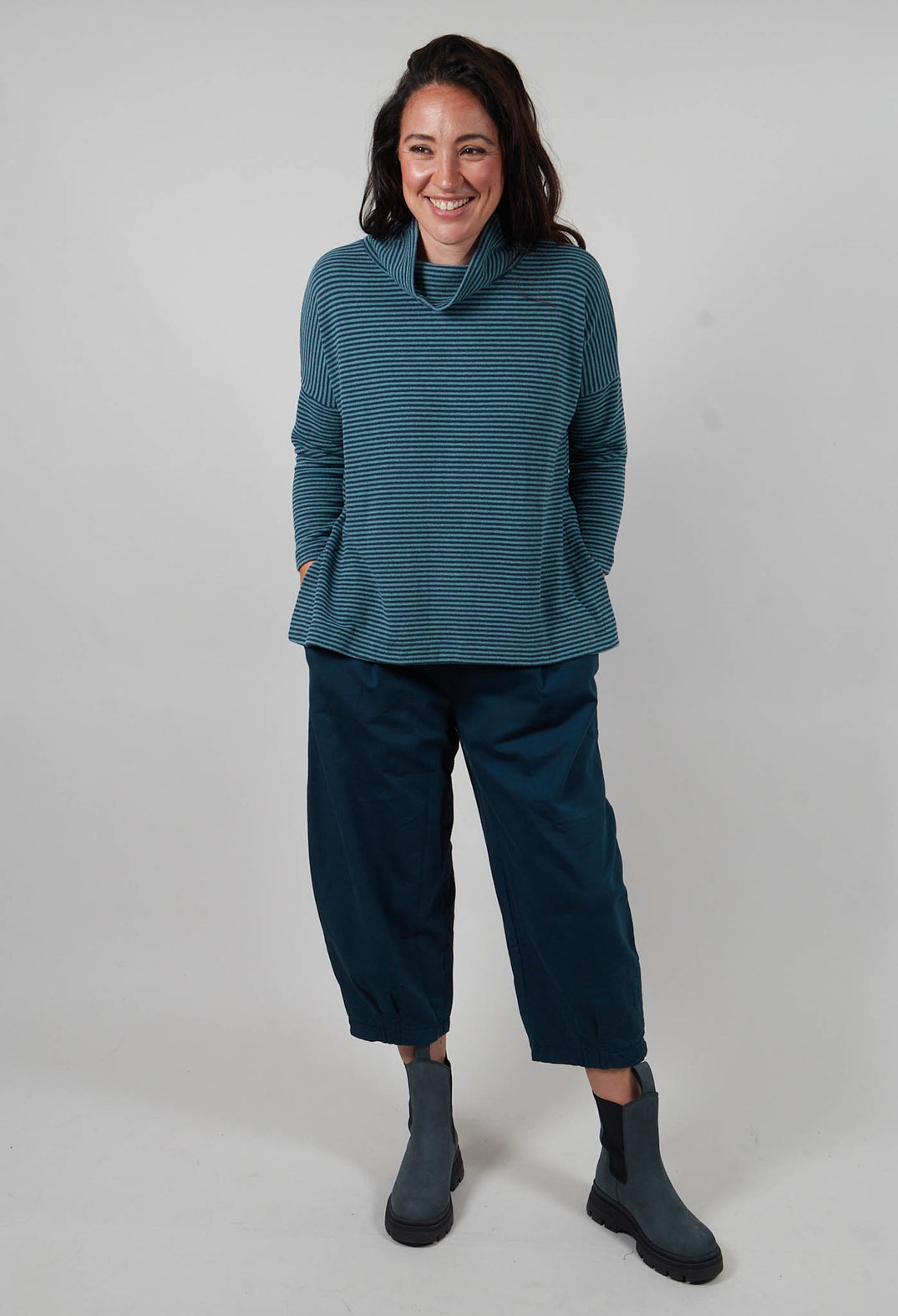 Dina Riga Jumper in Atlantic Thin Stripe