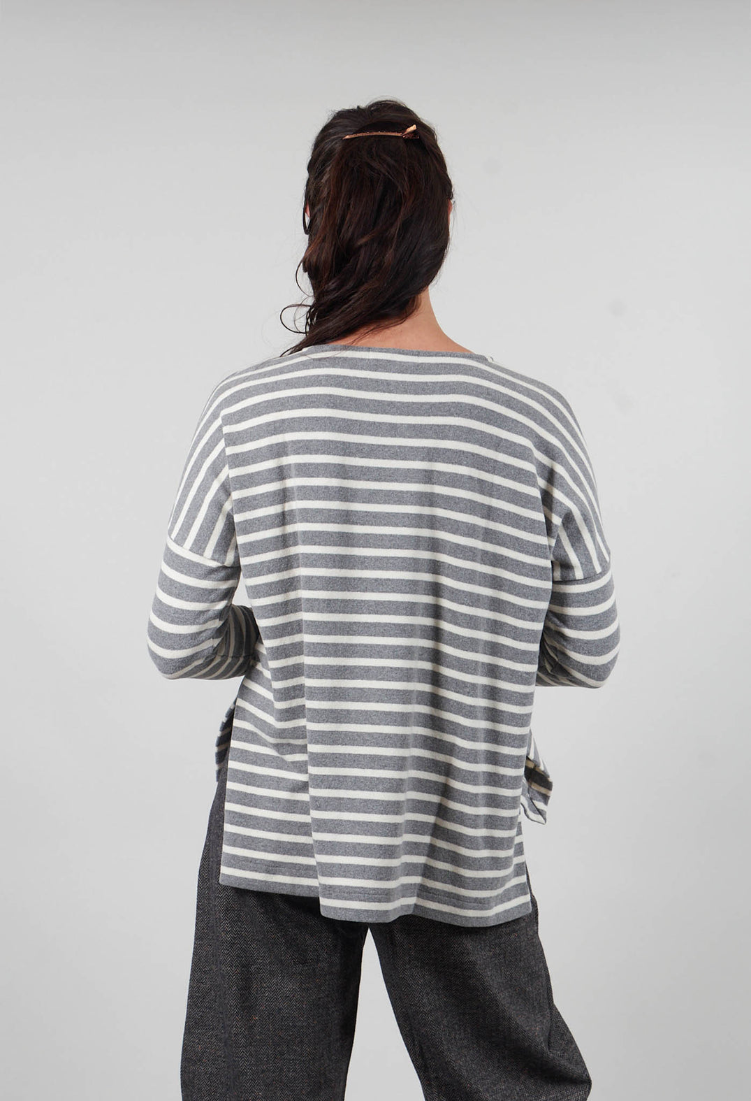 Emotiva Riga Jumper in Latte Wide Stripe
