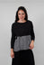 Freda Jumper with Check Trim in Nero