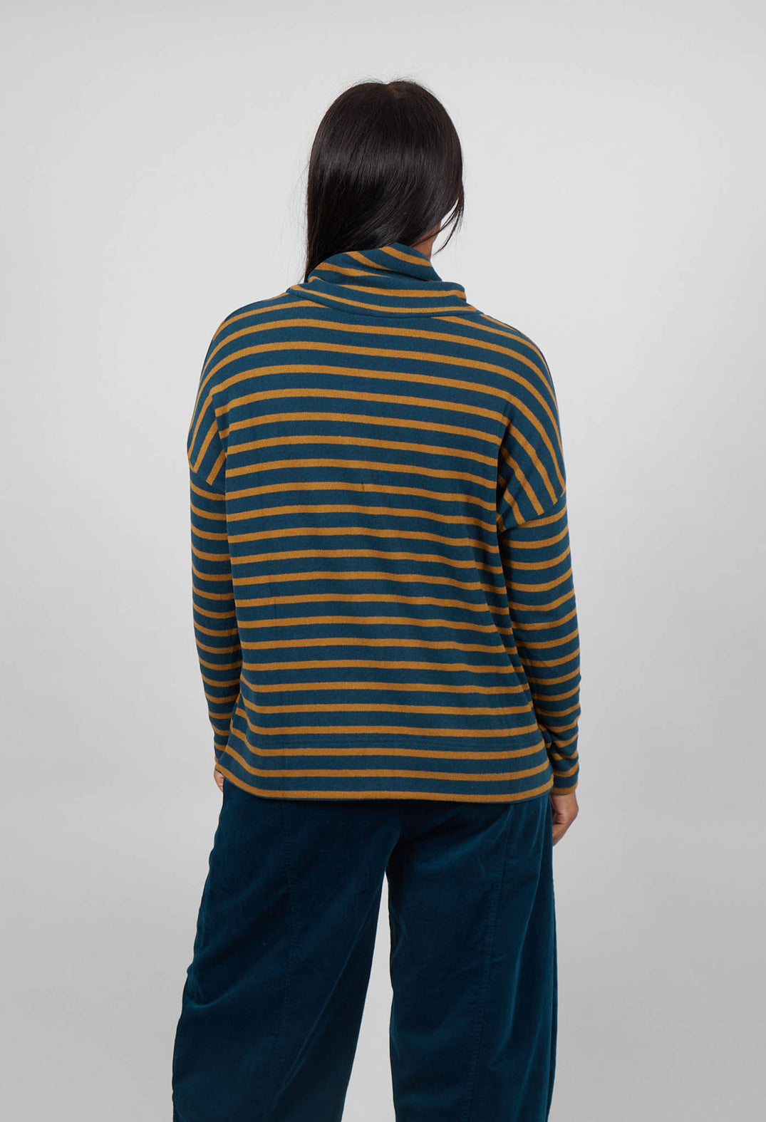Jade Riga Jumper in Caramello Wide Stripe