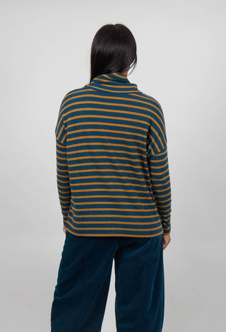 Jade Riga Jumper in Caramello Wide Stripe