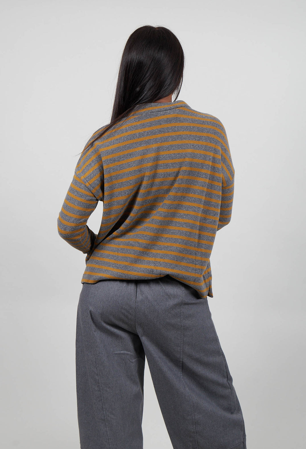 Jade Riga Jumper in Grigio Wide Stripe