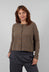 Leah R Cardigan in Grigio Wide Stripe