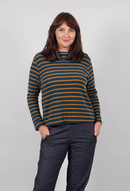 Lydia Riga Jumper in Caramello Wide Stripe