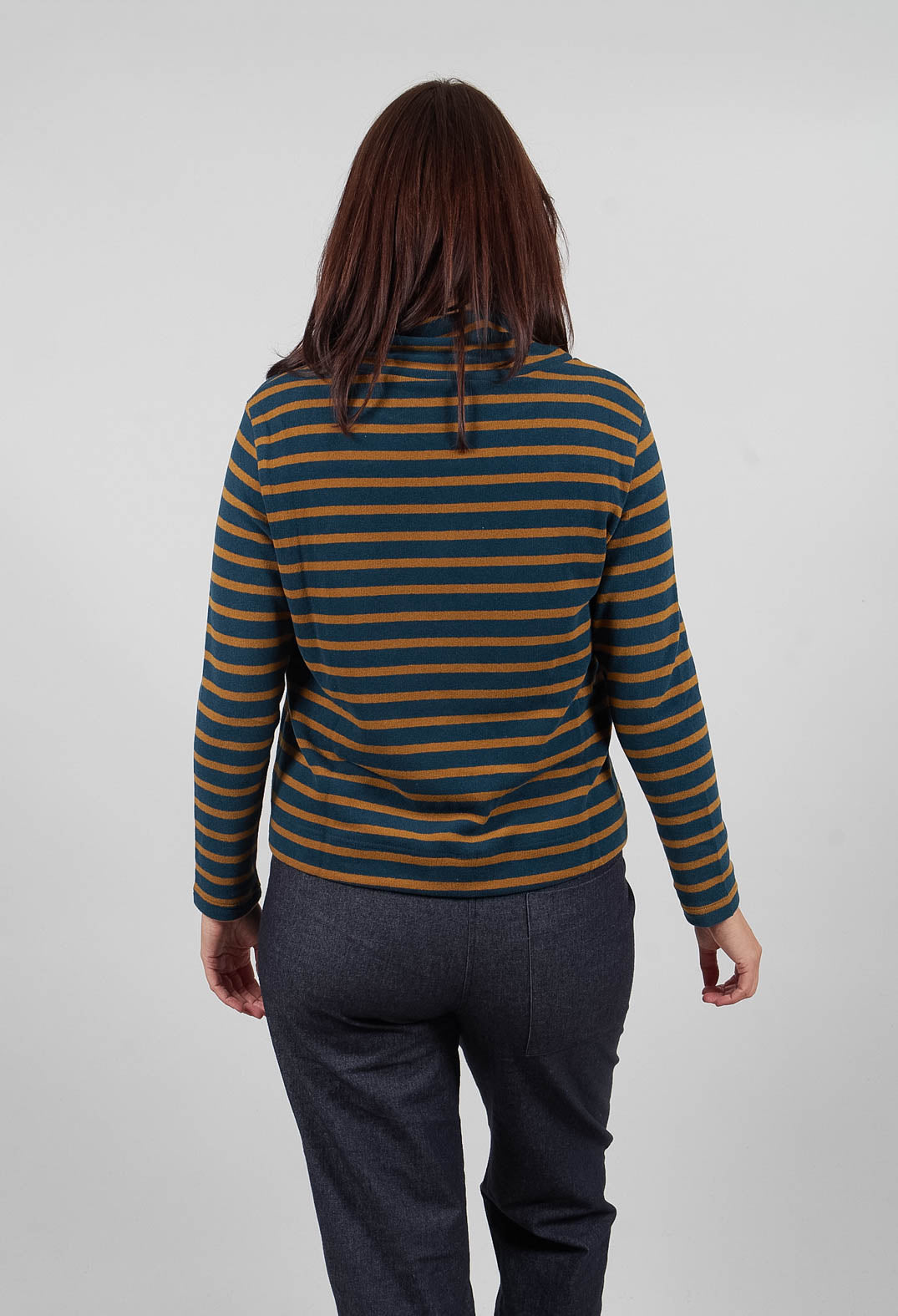 Lydia Riga Jumper in Caramello Wide Stripe