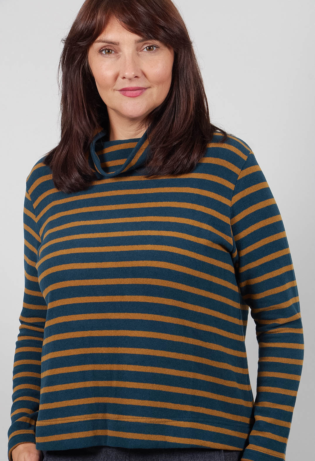 Lydia Riga Jumper in Caramello Wide Stripe