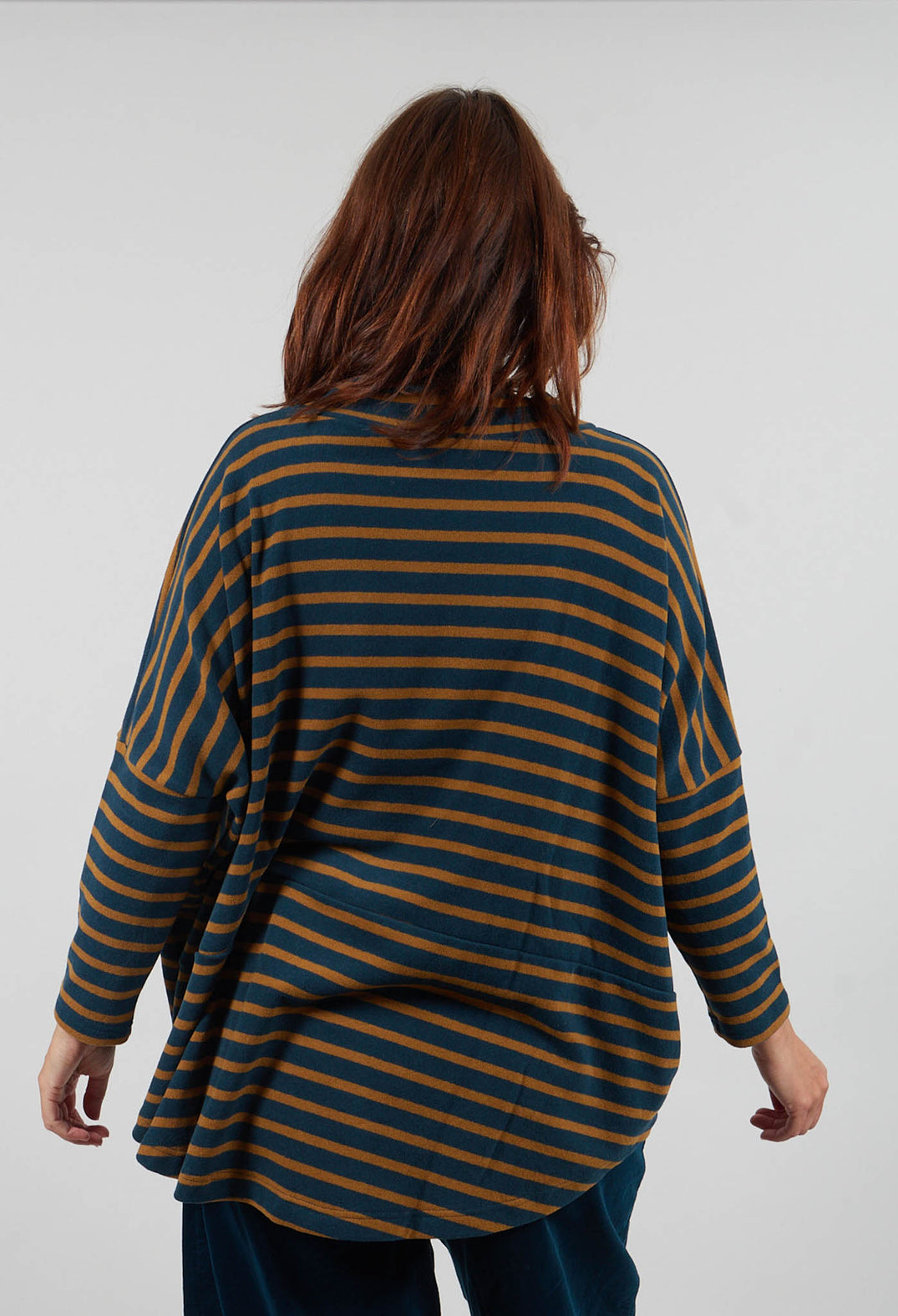 Spino Riga Jumper in Caramello Wide Stripe